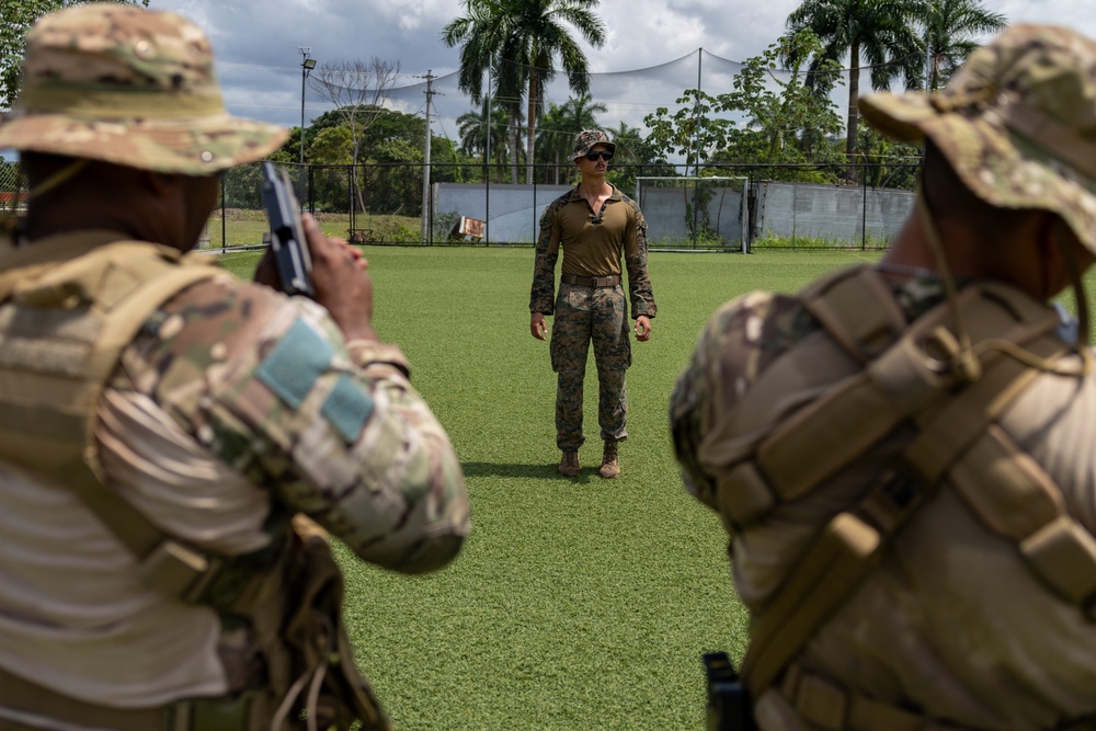 Marines and Panamanian Aeronaval Practice Weapons Handling