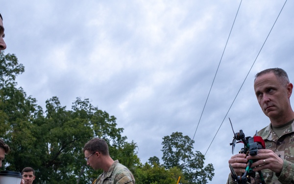 BG McIntosh speaking with CW4 Brown on the Attritable Battlefield Enabler (ABE) 1.01