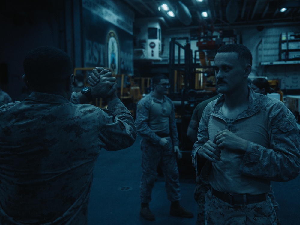 22nd MEU(SOC) | Marines Conduct MCMAP During Deployment