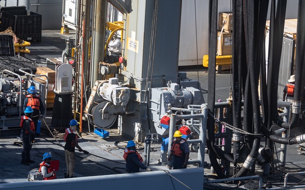 22nd MEU(SOC) | USS Iwo Jima Replenishment at Sea during Deployment