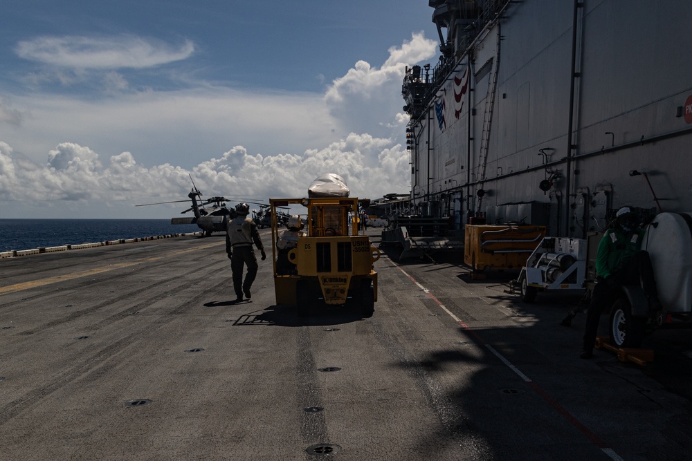 22nd MEU(SOC) | USS Iwo Jima Replenishment at Sea during Deployment