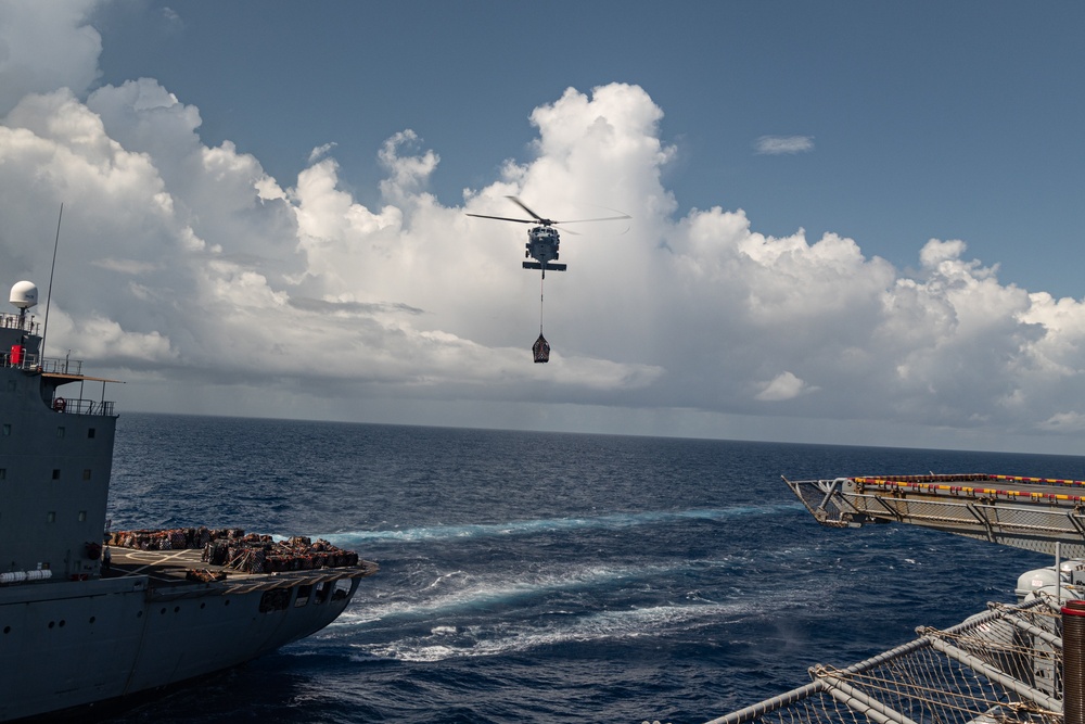 22nd MEU(SOC) | USS Iwo Jima Replenishment at Sea during Deployment