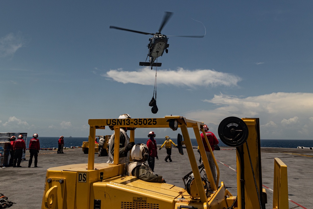 22nd MEU(SOC) | USS Iwo Jima Replenishment at Sea during Deployment