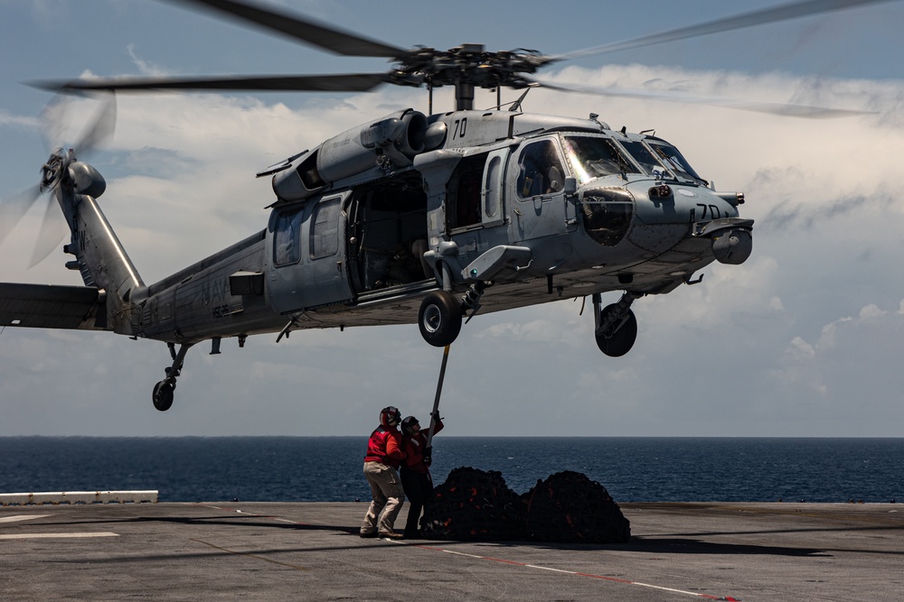 22nd MEU(SOC) | USS Iwo Jima Replenishment at Sea during Deployment