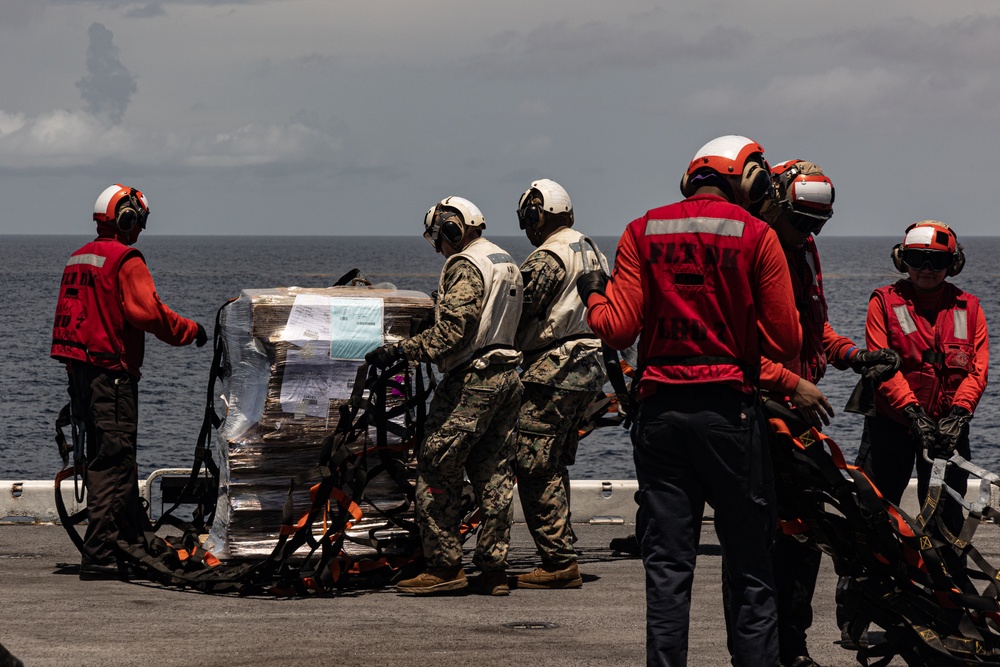 22nd MEU(SOC) | USS Iwo Jima Replenishment at Sea during Deployment