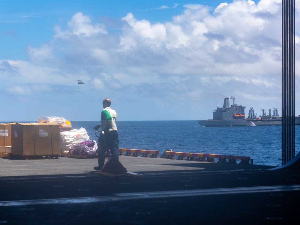 22nd MEU(SOC) | USS Iwo Jima Replenishment at Sea during Deployment