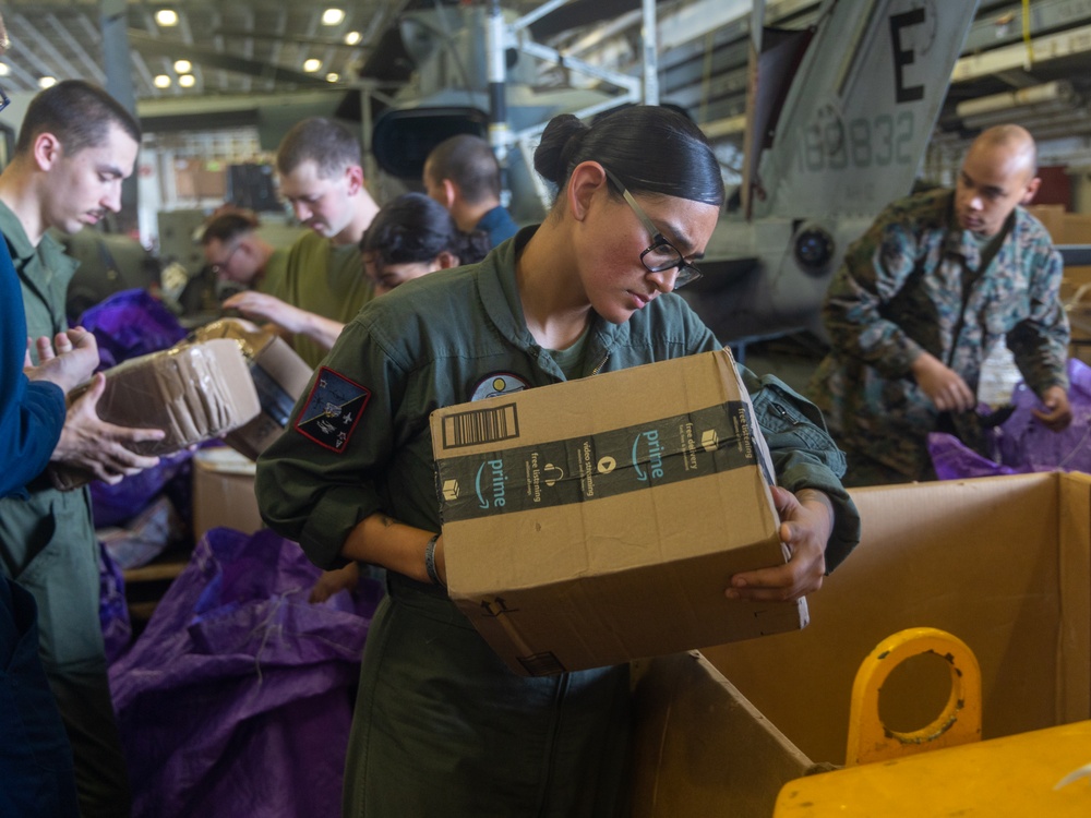 22nd MEU(SOC) | USS Iwo Jima Replenishment at Sea during Deployment