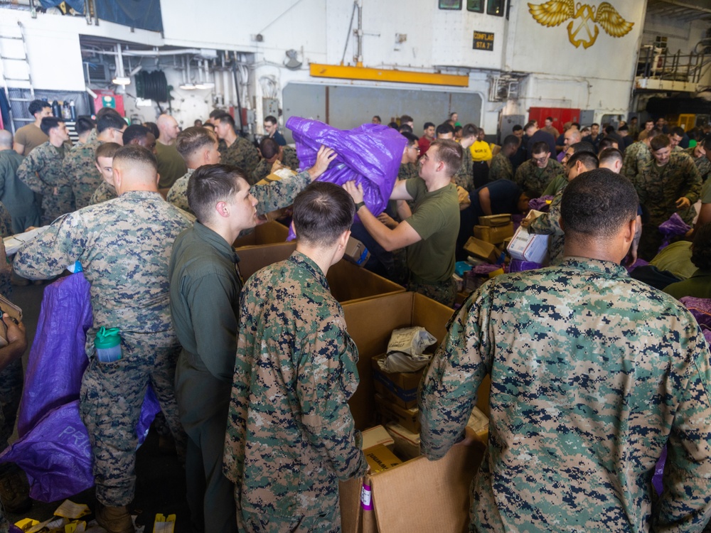 22nd MEU(SOC) | USS Iwo Jima Replenishment at Sea during Deployment