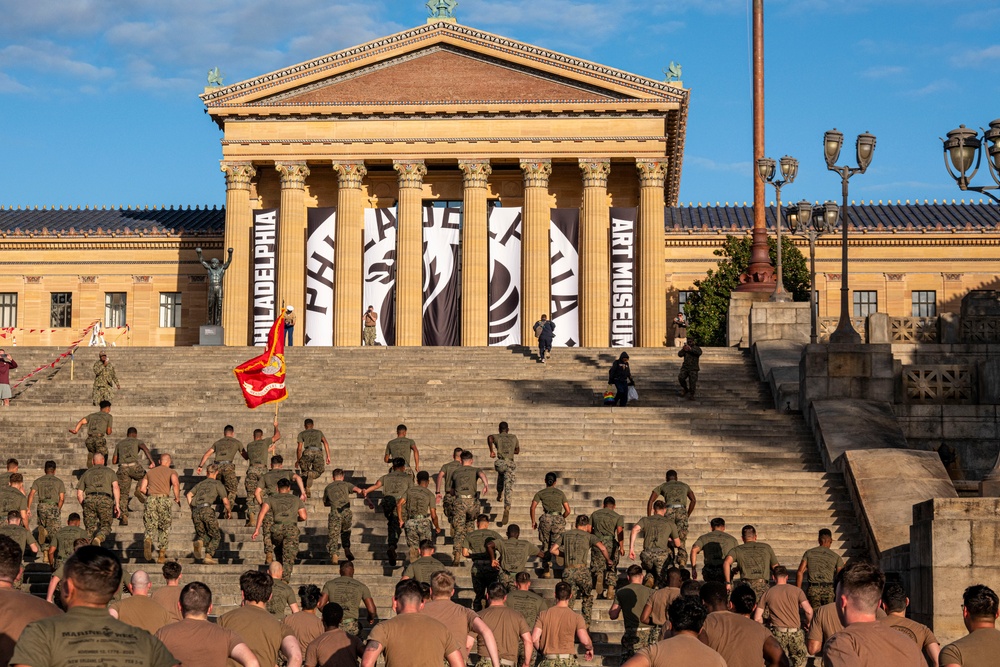 Navy and Marine Corps &quot;Rocky Steps&quot; Run