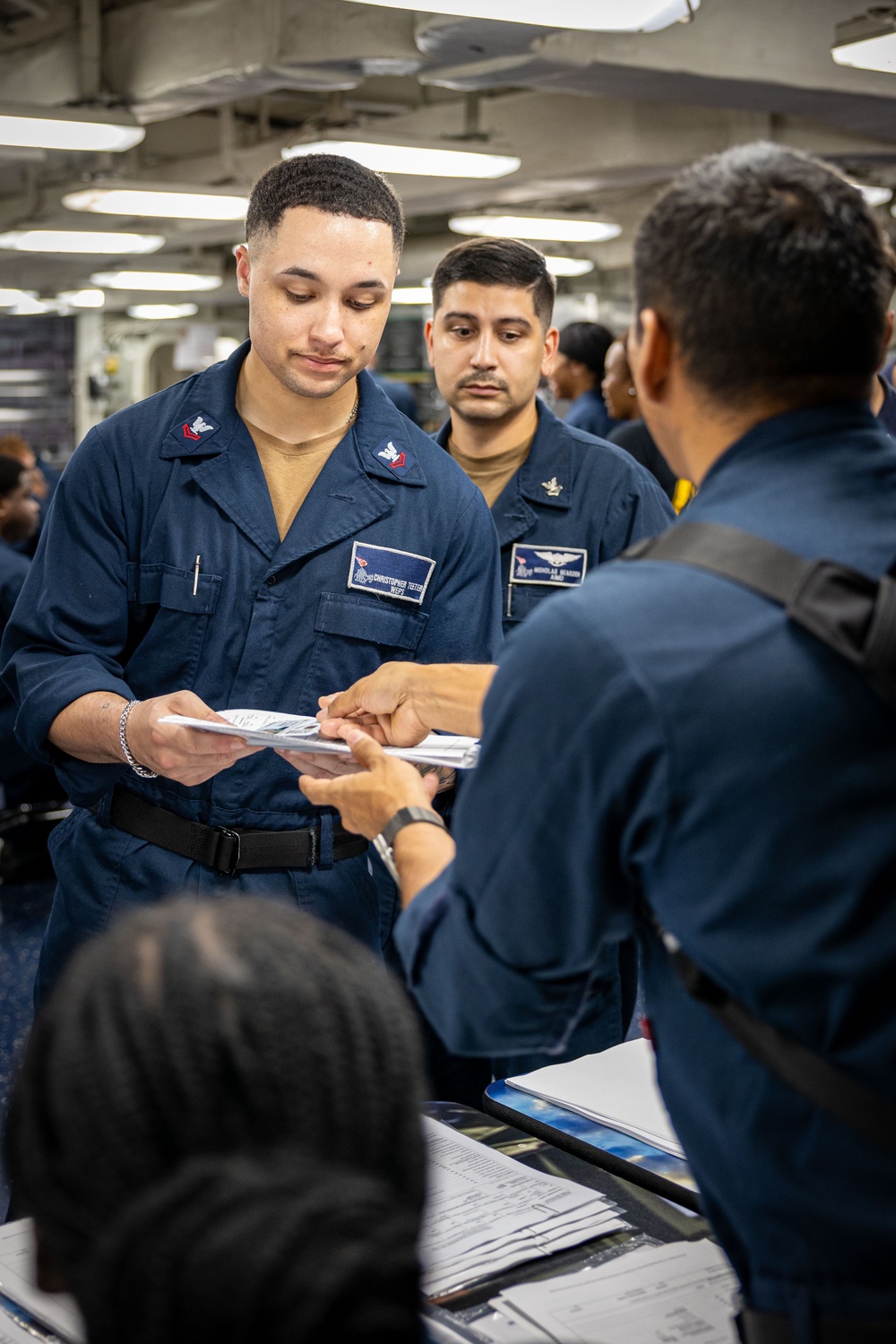 USS Iwo Jima Sailors Take The E-6 Exam