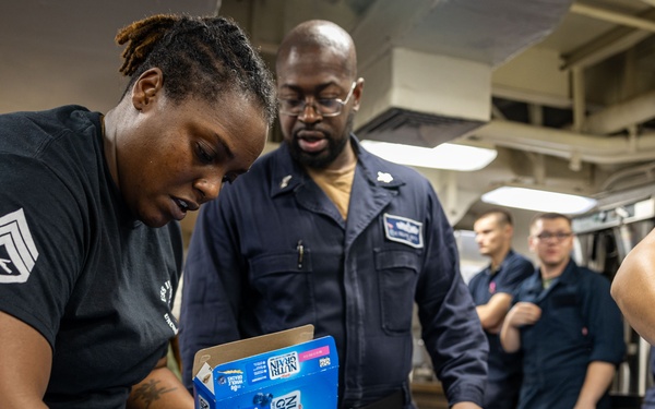 USS Iwo Jima Sailors Take The E-6 Exam