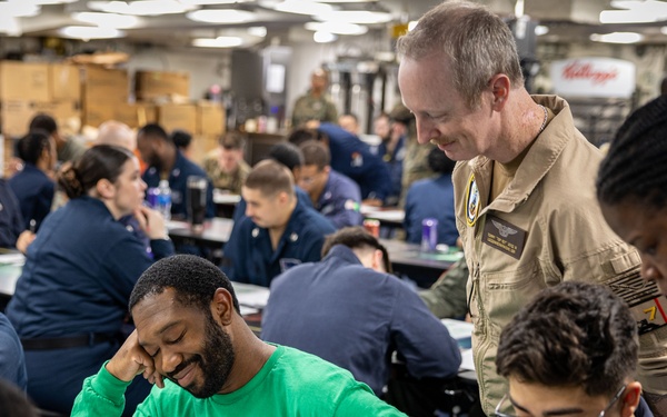 USS Iwo Jima Sailors Take The E-6 Exam