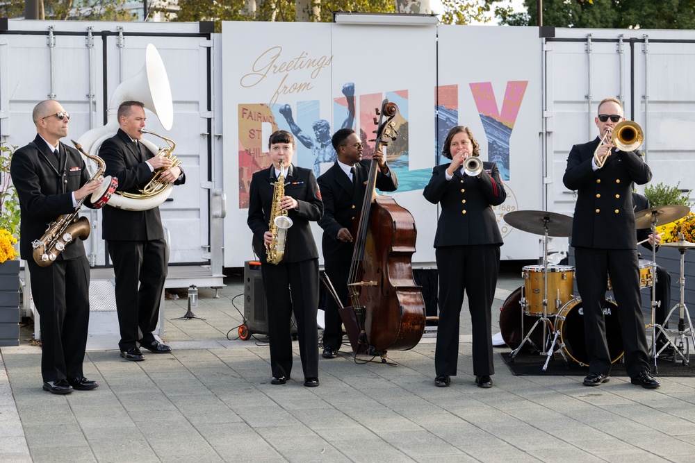 Navy Band Commodores play Rocky Steps Run for Navy 250
