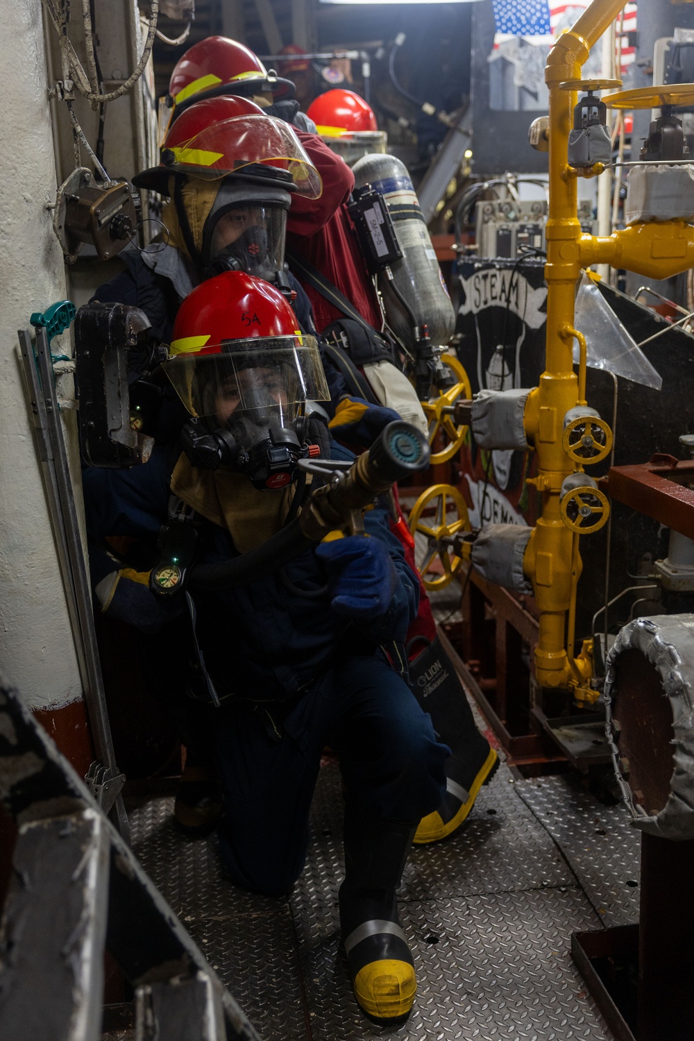 USS Iwo Jima Sailors Conduct a Damage Control Training