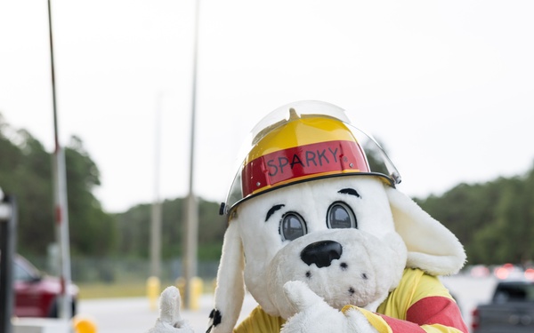 Sparky the Fire Dog Greets Visitors at the MCAS New River Gate