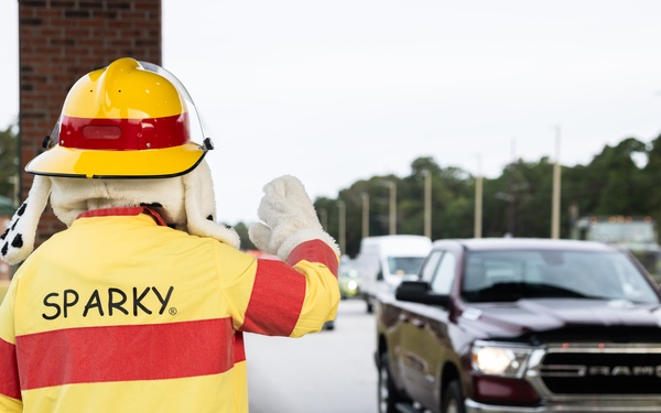Sparky the Fire Dog Greets Visitors at the MCAS New River Gate