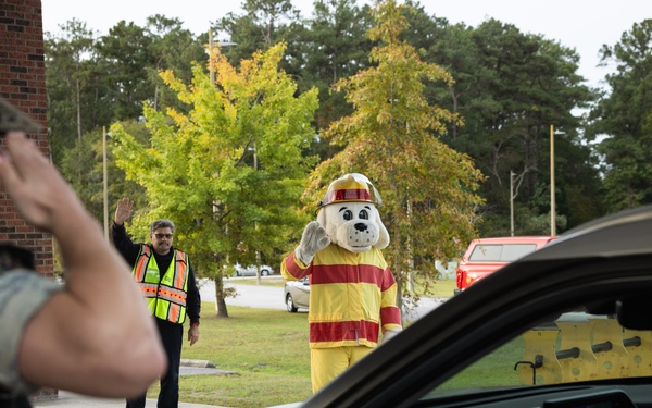 Sparky the Fire Dog Greets Visitors at the MCAS New River Gate