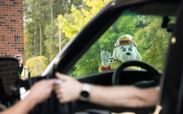 Sparky the Fire Dog Greets Visitors at the MCAS New River Gate