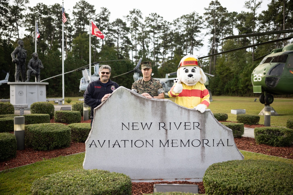 Sparky the Fire Dog Greets Visitors at the MCAS New River Gate