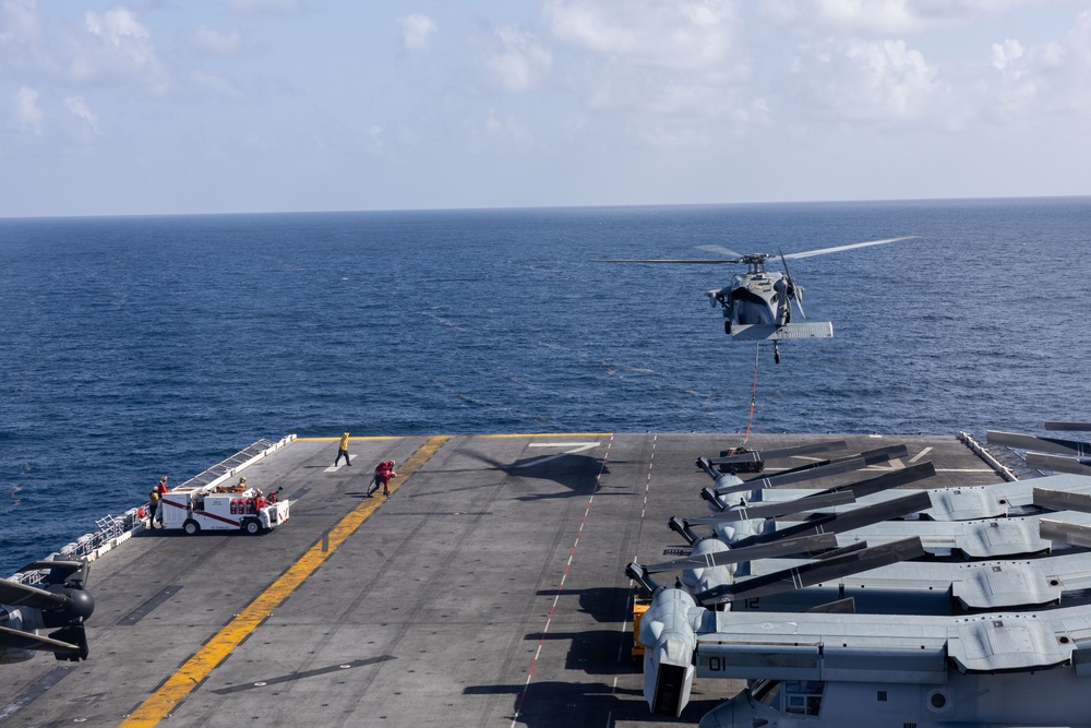USS Iwo Jima Sailors Conduct Ordnance Resupply