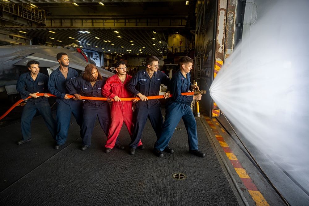 USS Iwo jima Sailors Conduct a Damage Control Training