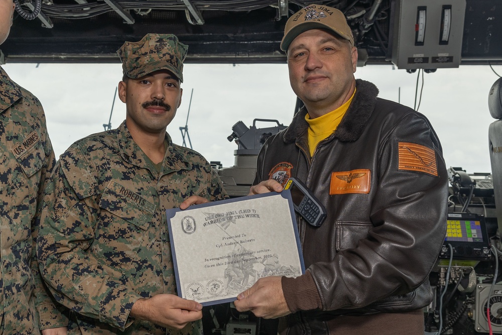 USS Iwo Jima Warrior of the Week 25SEP25