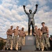Sailors and Marines run the Rocky Steps during Navy and Marine Corps 250