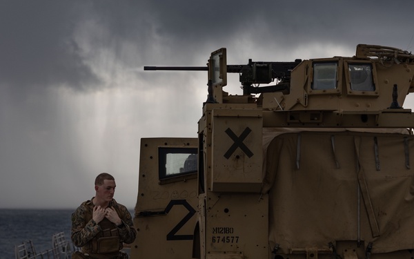 USS San Antonio (LPD 17) holds 50-caliber mounted live-fire shoot