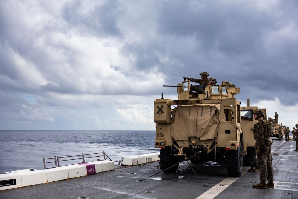 USS San Antonio (LPD 17) holds 50-caliber mounted live-fire shoot