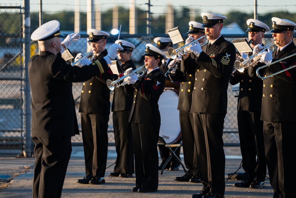 U.S. Navy Band performs for morning television shows for Navy Marine Corps 250