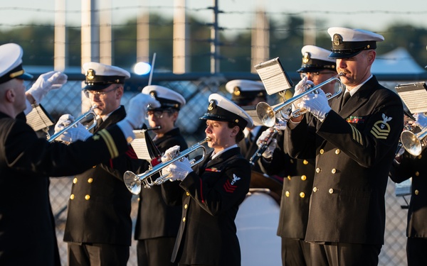 U.S. Navy Band performs for morning television shows for Navy Marine Corps 250