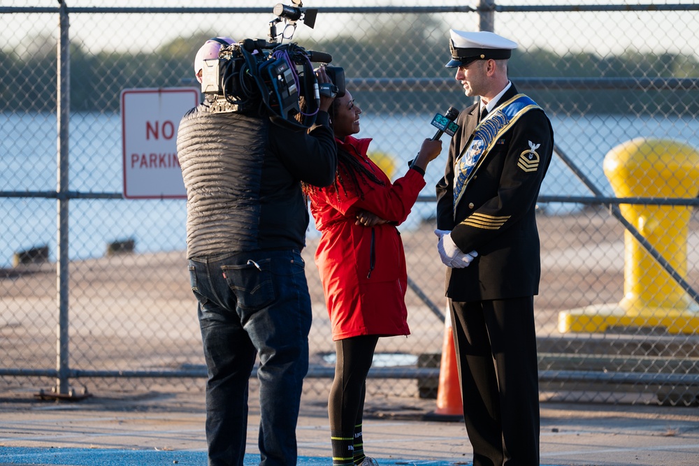 U.S. Navy Band performs for morning television shows for Navy Marine Corps 250
