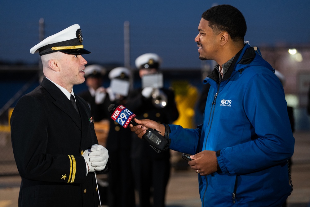 U.S. Navy Band performs for morning television shows for Navy Marine Corps 250