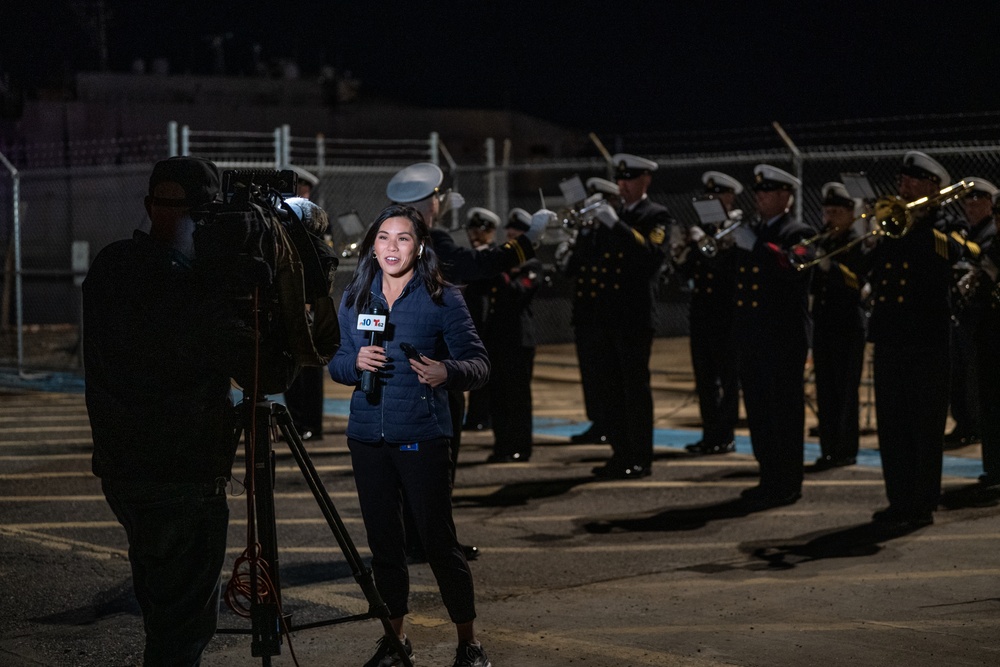 U.S. Navy Band performs for morning television shows for Navy Marine Corps 250