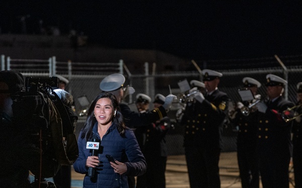 U.S. Navy Band performs for morning television shows for Navy Marine Corps 250