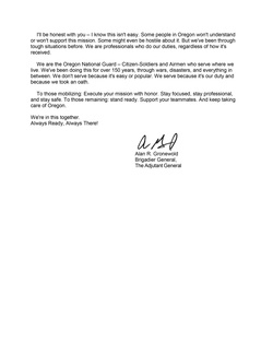 Brig. Gen. Alan R. Gronewold Letter to the Forces [Image 2 of 2]