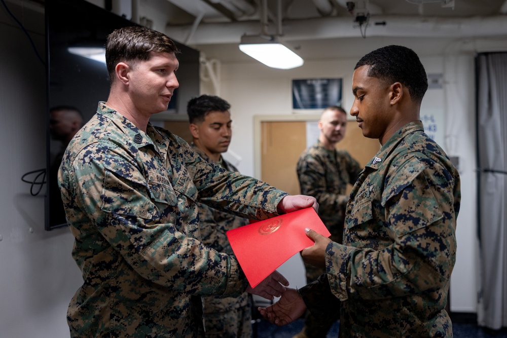 22nd MEU(SOC) | Marines Graduate from Corporal’s Course on USS San Antonio