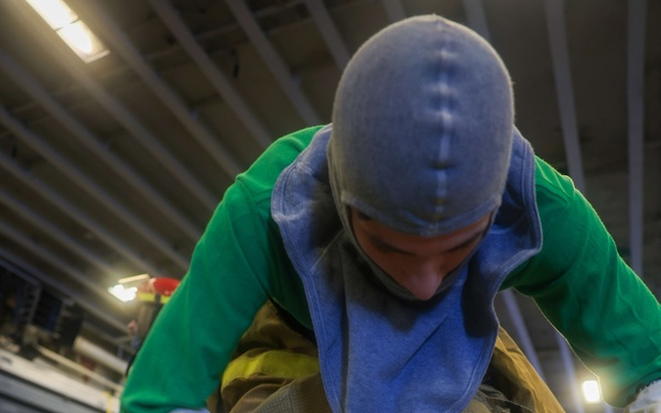 USS Iwo Jima Sailors Conduct a Damage Control Training Evolution
