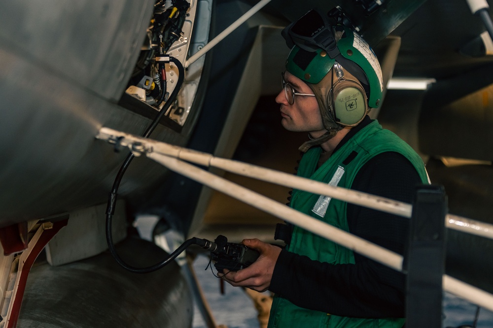 VAQ-142 Sailor Conducts Maintenance