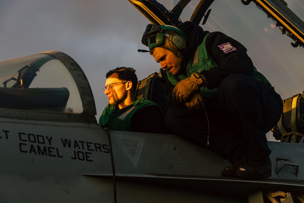 VAQ-142 Sailors Conduct Maintenance