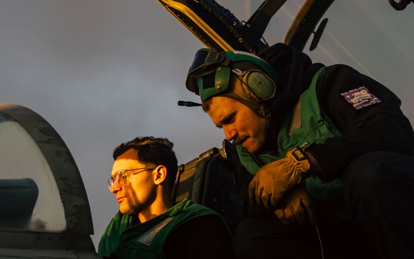 VAQ-142 Sailors Conduct Maintenance