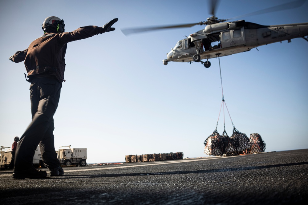 USS Gerald R. Ford (CVN 78) Replenishment in the Mediterranean Sea