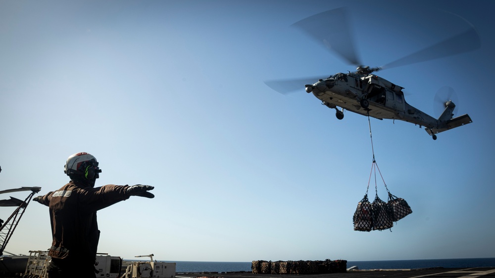 USS Gerald R. Ford (CVN 78) Replenishment in the Mediterranean Sea