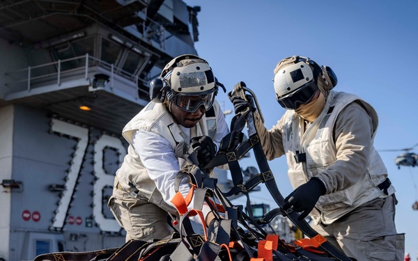 USS Gerald R. Ford (CVN 78) Conducts Replenishment-at-Sea in the Mediterranean Sea