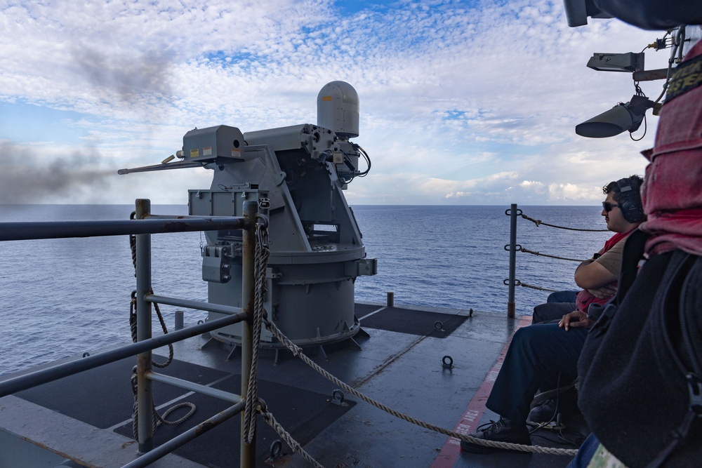 USS Gerald R. Ford (CVN 78) Conducts a Live-Fire Gunnery Exercise
