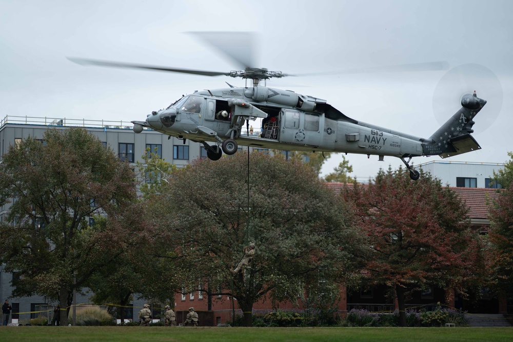 Navy and Marine Corps helicopter squadrons conduct aviation demonstration