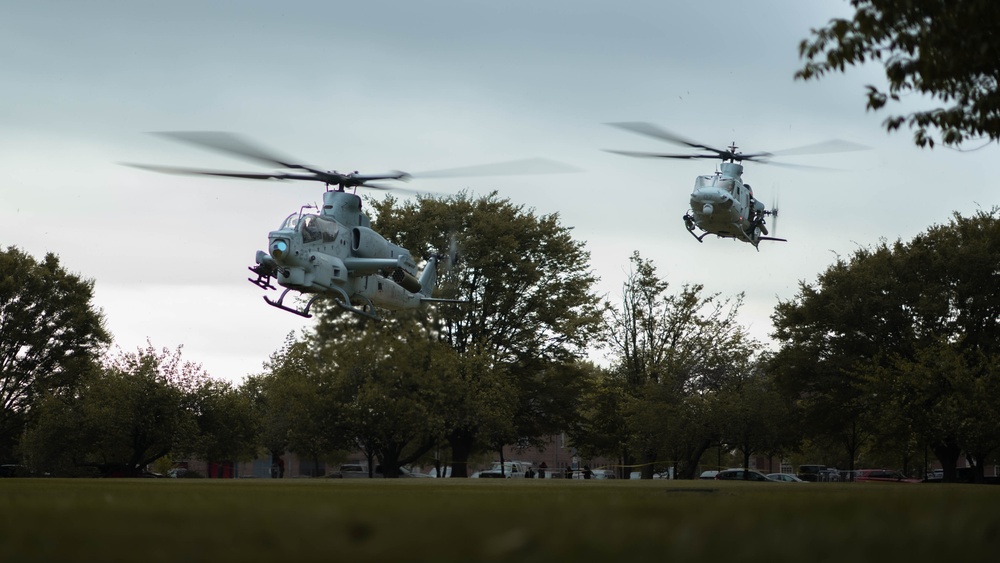 Navy and Marine Corps helicopter squadrons conduct aviation demonstration