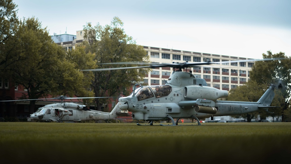 Navy and Marine Corps helicopter squadrons conduct aviation demonstration