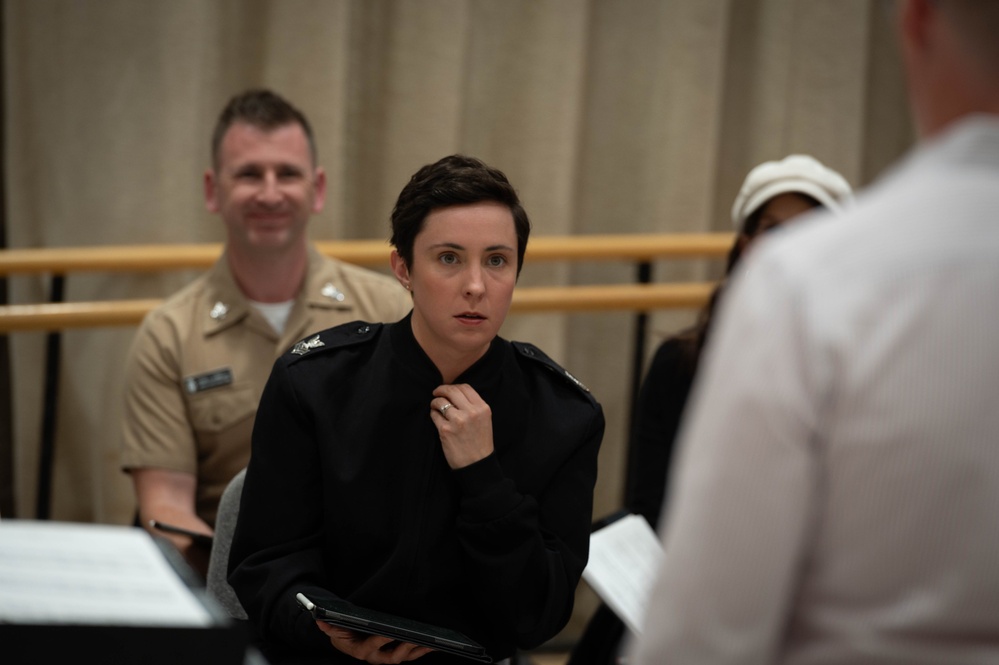 U.S. Navy Band Sea Chanters rehearse with the Mendelssohn Chorus of Philadelphia