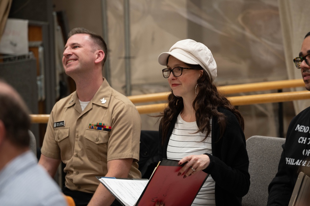 U.S. Navy Band Sea Chanters rehearse with the Mendelssohn Chorus of Philadelphia